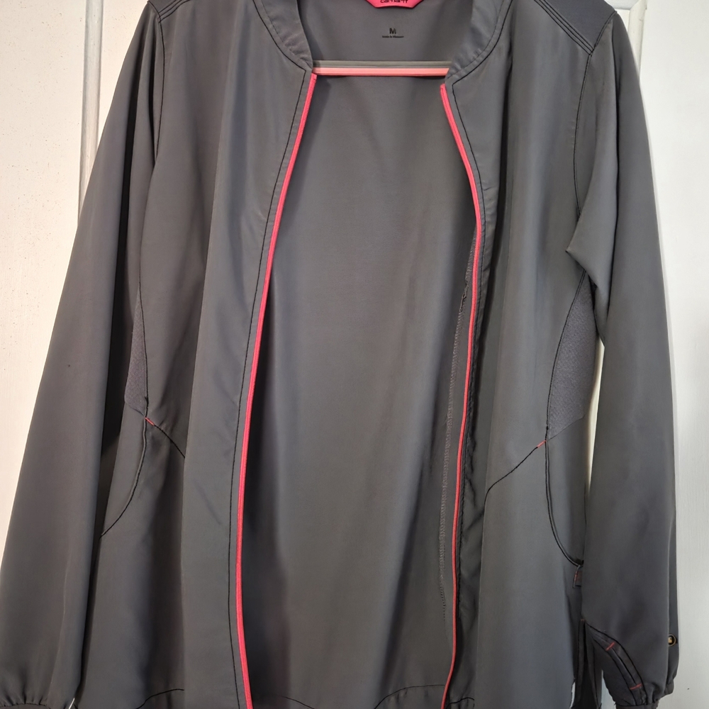 Carhartt Women's Gray Utility Jacket with Pink Trim